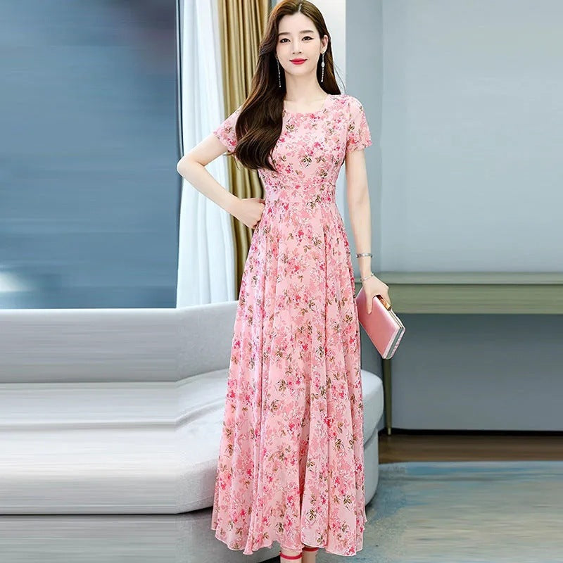 Womens Short Sleeve Floral Dre