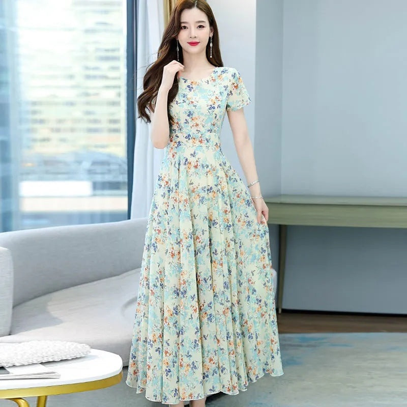 Womens Short Sleeve Floral Dre