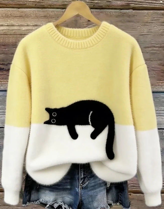 Womens Christmas Pullover Fleece Long-Sleeve Sweater