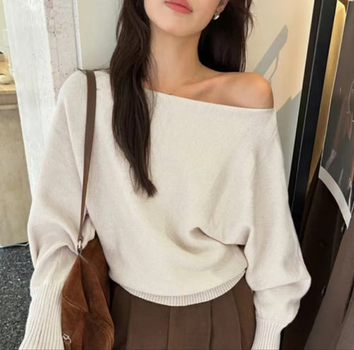 Korean-style Elegant Red Long-sleeve Knit 