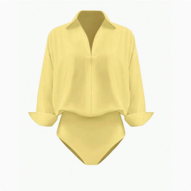 Womens Slim-fit Mandarin-collar Three-quarter-sleeve Shirt