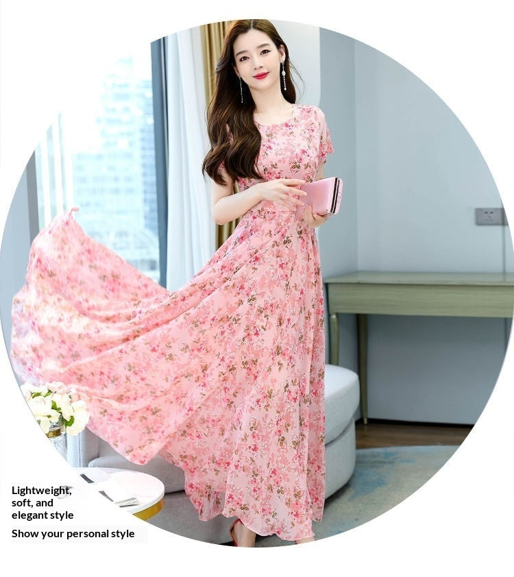 Womens Short Sleeve Floral Dre