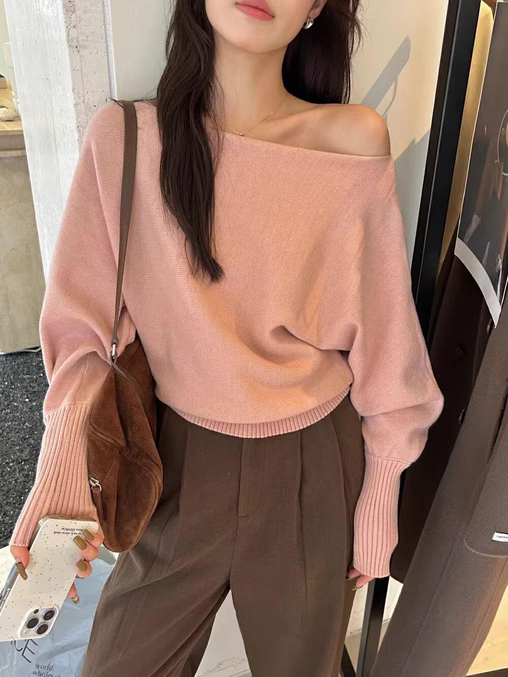 Korean-style Elegant Red Long-sleeve Knit 